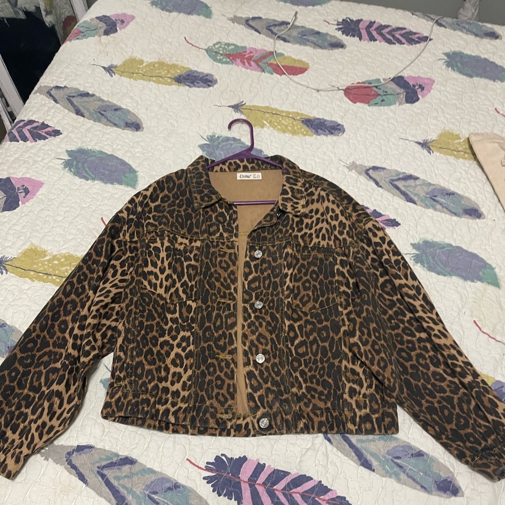 Cute Cheetah Jean Jacket